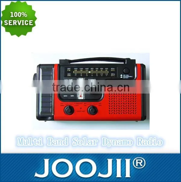 2015 Hot Selling portable NOAA weather band Solar Dynamo Radio with LED Light for camping