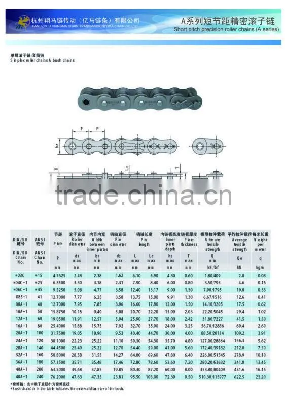 hollow pin roller chain 10ft