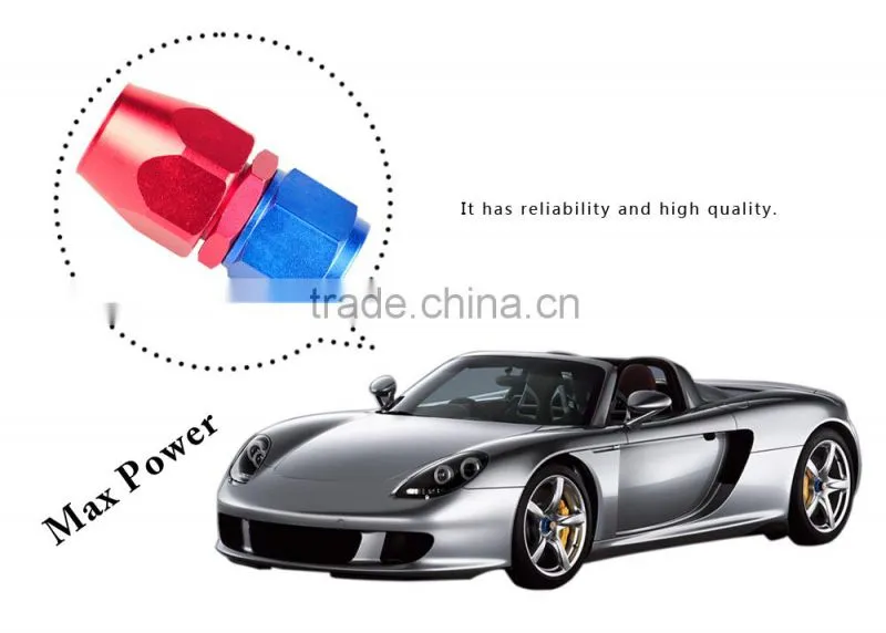 Aluminum oil cooler fitting straight swivel hose ends adapter blue and red 40-001-08
