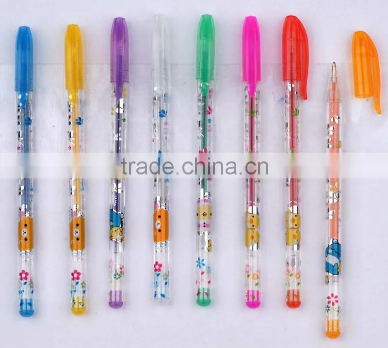 Zhejiang cartoon design 16 colors scented glitter pen