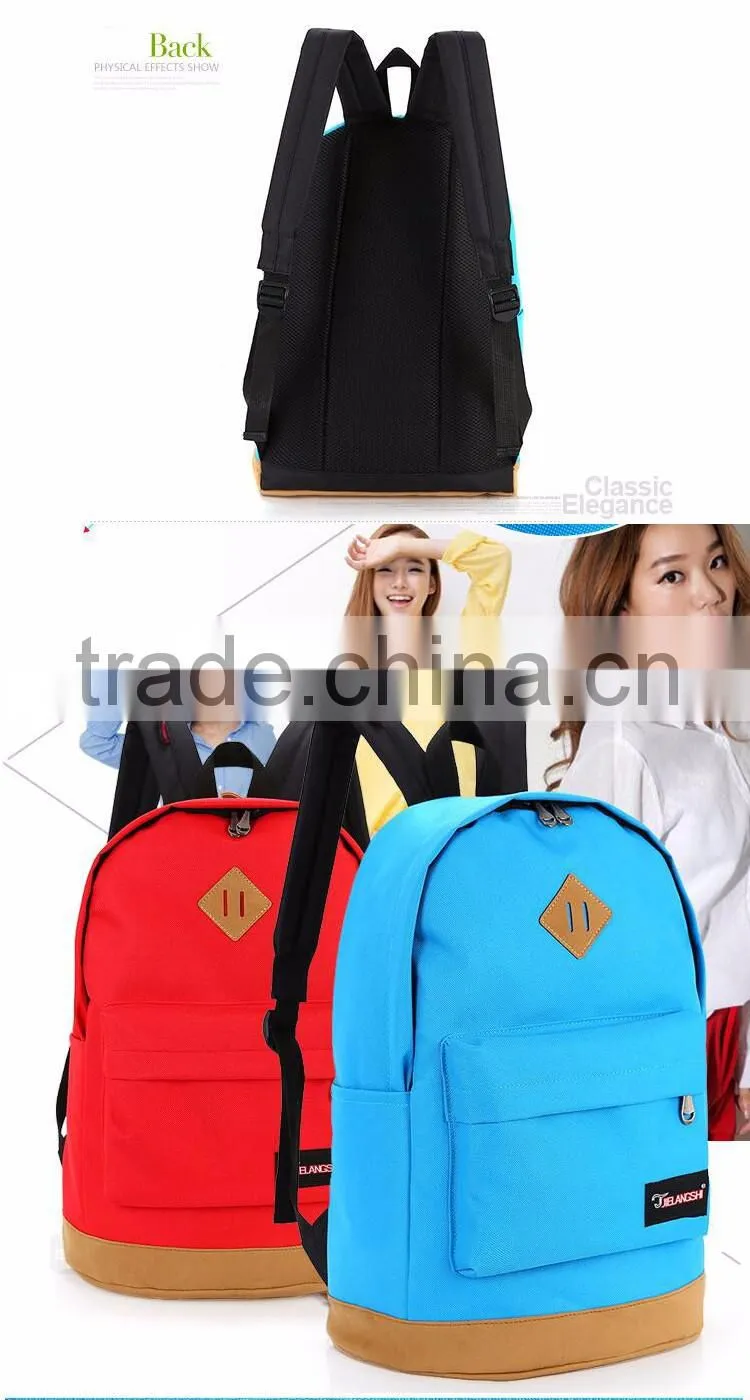 fashion canvas backpack for students leisure shoulder bag with 1pc/opp bag