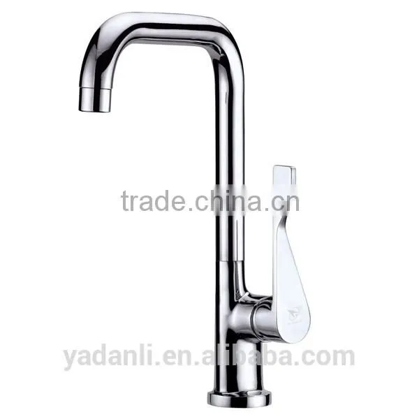 chrome plated single handle deck mounted kitchen faucet