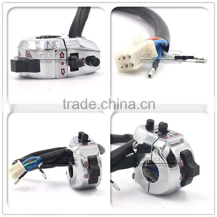 BJ-SW-002 Aftermarket Waterproof 12V Custom Universal Chrome Motorcycle Handlebar Switch