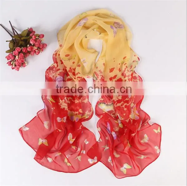 2015 hot selling low pricde fashion lady colorful silk scarf
