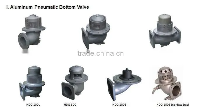 aluminum pneumatic bottom valve for tank truck