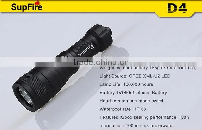 Heavy duty cree U2 led high power diving flashlight