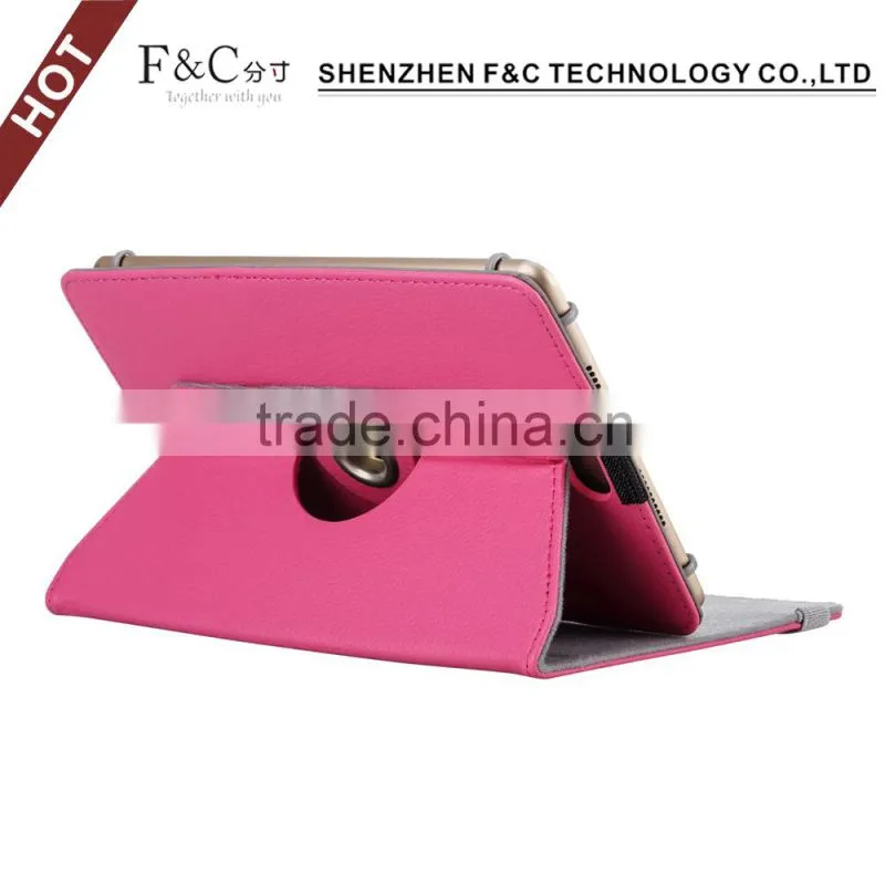 2016 custom made Universal case for 10.1 inch tablet pc with camera hole and belt 360 rotating case