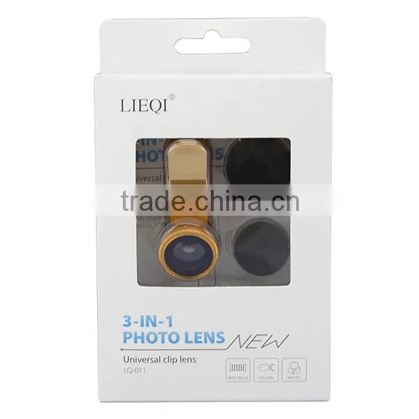 3 in1 0.65 X Wide Angle Macro 180degree Fisheye Lens for Mobile Phone Tablet Camera
