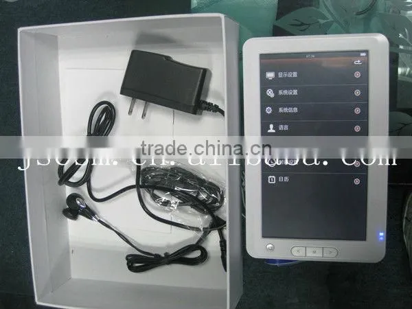 HOT! 7 touch ebook with multifunction and TFT screen 800*480 high resolution 720P video file supported made in china