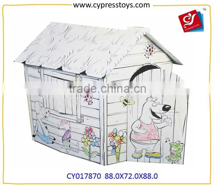 Educational Toy 2016 Drawing Toy Diy Kids Cardboard Toy House