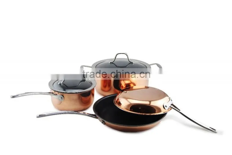 New Arrival Triply Aluminum Non-stick Pressed Cookware Set Fry Pan Saucepan Milk Stock Cooking Pasta Noodle Pot Set