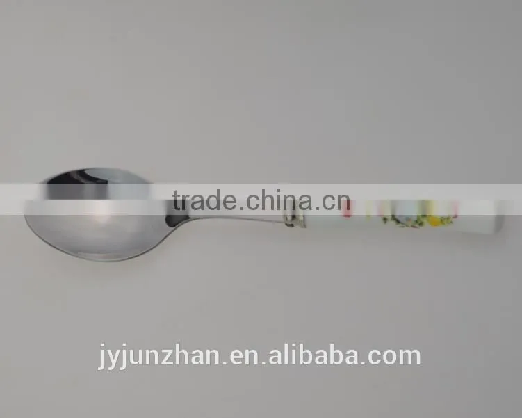 stainless steel cutlery with ceramic handle spoon