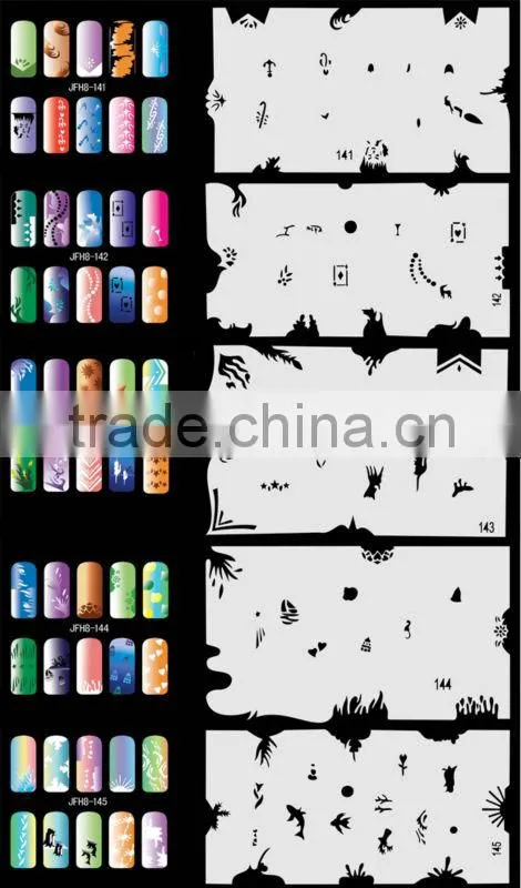 Airbrush Stencils For Nail Art Paint Air Brush Salon 320 Design (20 Sheets) Set No.8