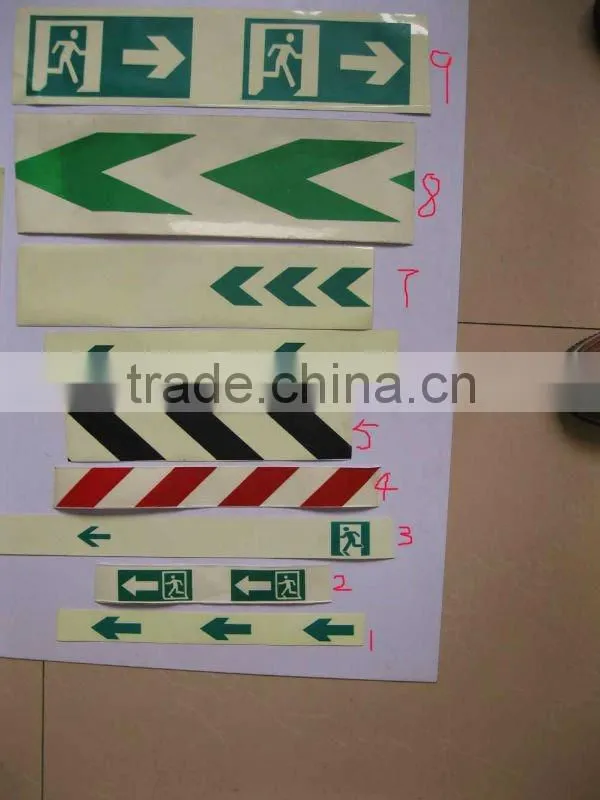 Emergency signs/photoluminescent sings/glow in dark signs/photoluminescent self-adhesive signs
