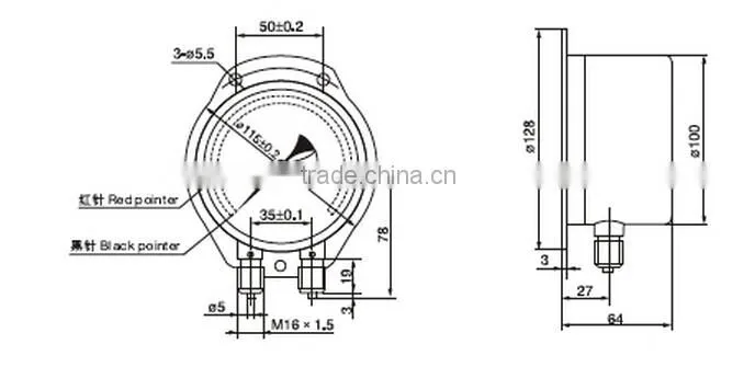 double needle pressure gauge