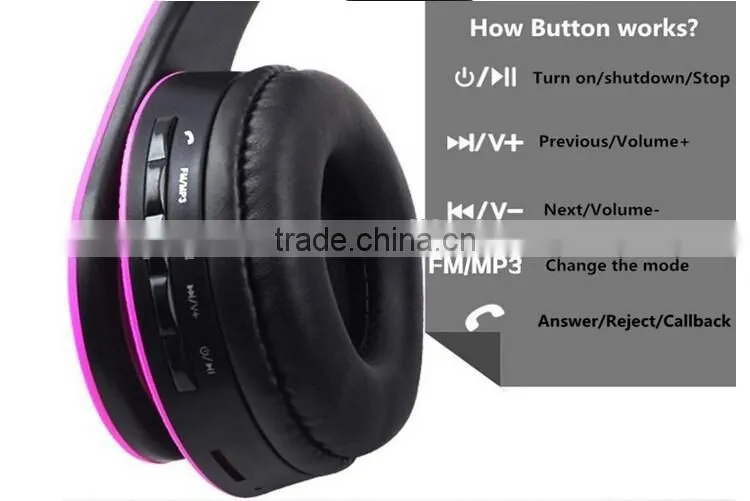 Cheap Handfree Stereo Foldable MP3 FM Bluetooth Headset for Mobile Phone