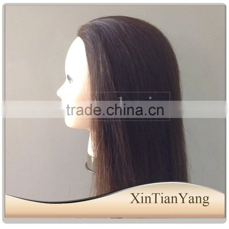 Beauty school mannequin heads female natural hair training head,100% human hair training doll head