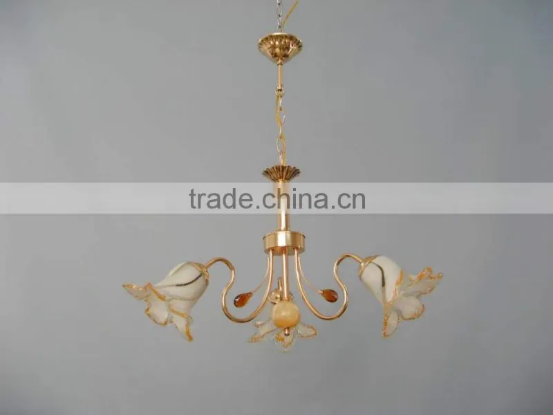Luxury Retro Golden Vintage Home Decor Lily Flower Pendant Chandelier with China Export Factory