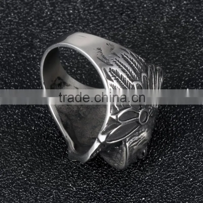 2016 Hot selling old fashiones 316L stainless steel Indian ring for souvenir