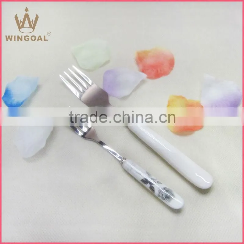 New design stainless steel fork with ceramic handle