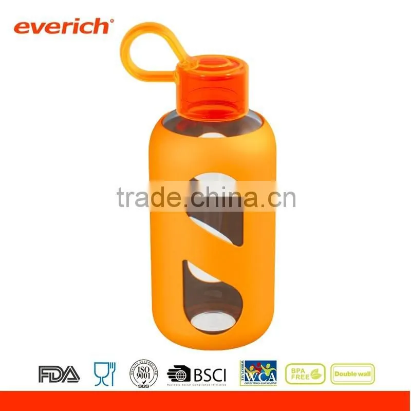 Everich 500ml tritan bottle with handle lid and silicone sleeve