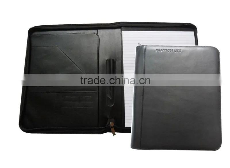Genuine Leather A4 Presentation Folders With Notepad Holder