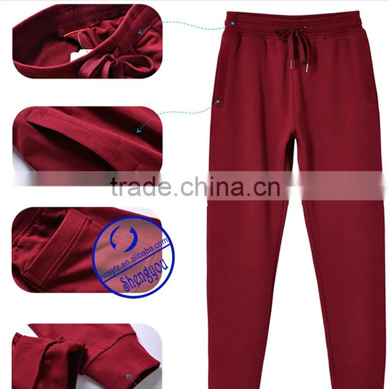 2015 men polyester/cotton jogger pants wholesale rib pants
