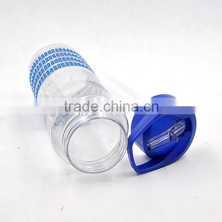 BPA free Straw Bottle Plastic Diamante Sport Water Bottle
