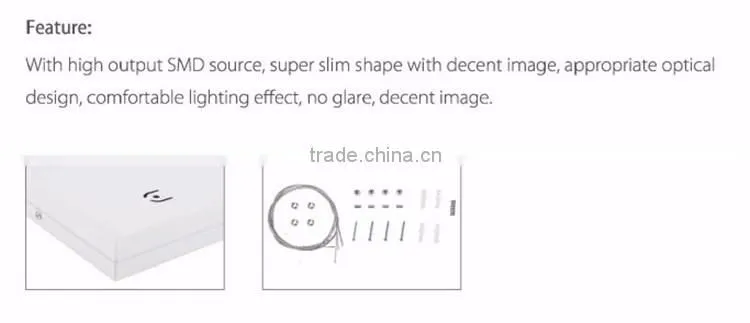 595mm SMD2835 High Luminous Flux Iron Slim Square 36W White Business Lamp No Glare Office LED Light Panel WIth PMMA