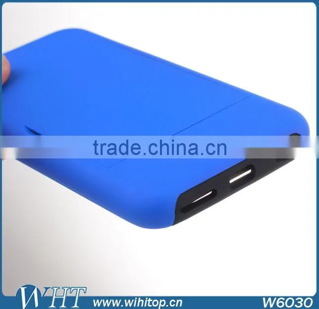 RUGGED IMPACT HYBRID BUILT-IN CARD SLOT STORAGE (PC+TPU) BACK CASE FOR IPHONE 6 PlUS 5.5" (2014 VERSION)