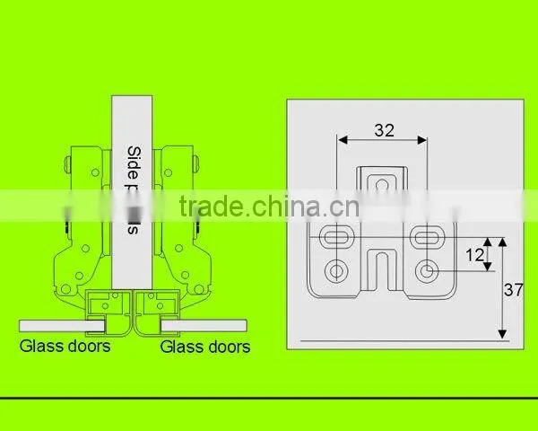 Half-overlay Soft-closing cabinet aluminum frame door hinges with clip-on(HH2112)