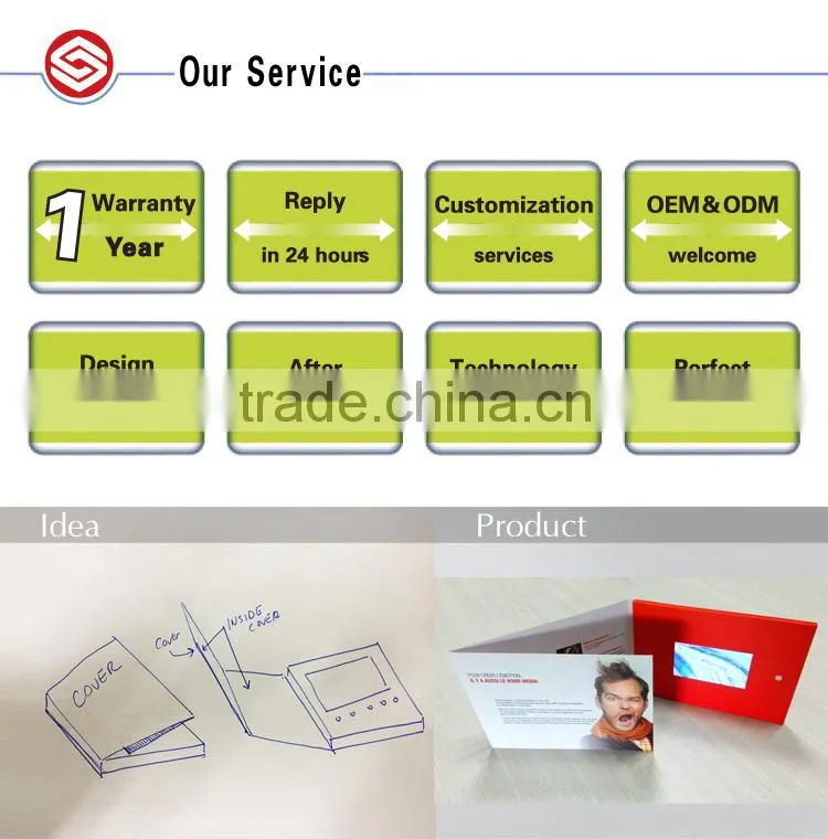 lcd video brochure card with 5 inch