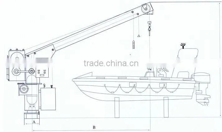 marine single arm lifeboat davit