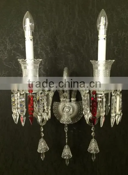 Purple candle wall sconces with crystals , crystal wall sconce for hotel