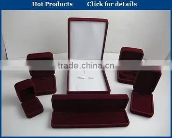 Custom Cheap blue hot selling flocking branded jewelry box