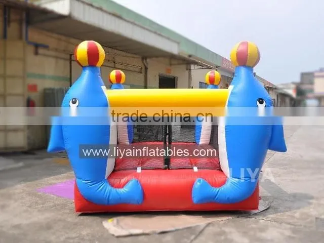 mini inflatable bouncer slide produced by nylon or PVC tarpaulin material