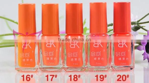 New arrival 7ml fluorescence nail polish/BK nail polish