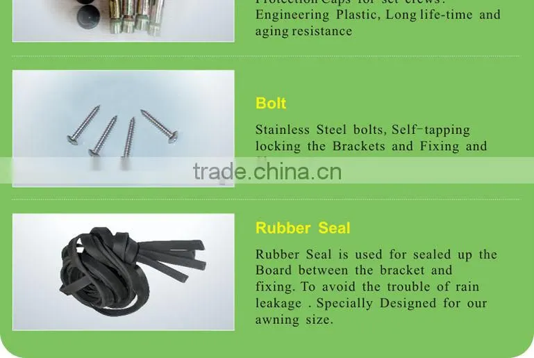 Outdoor diy polycarbonate pastic cheap awnings