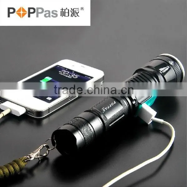 POPPAS 6611 Best Price Original C-REE XML T6 Power Bank led flashlight