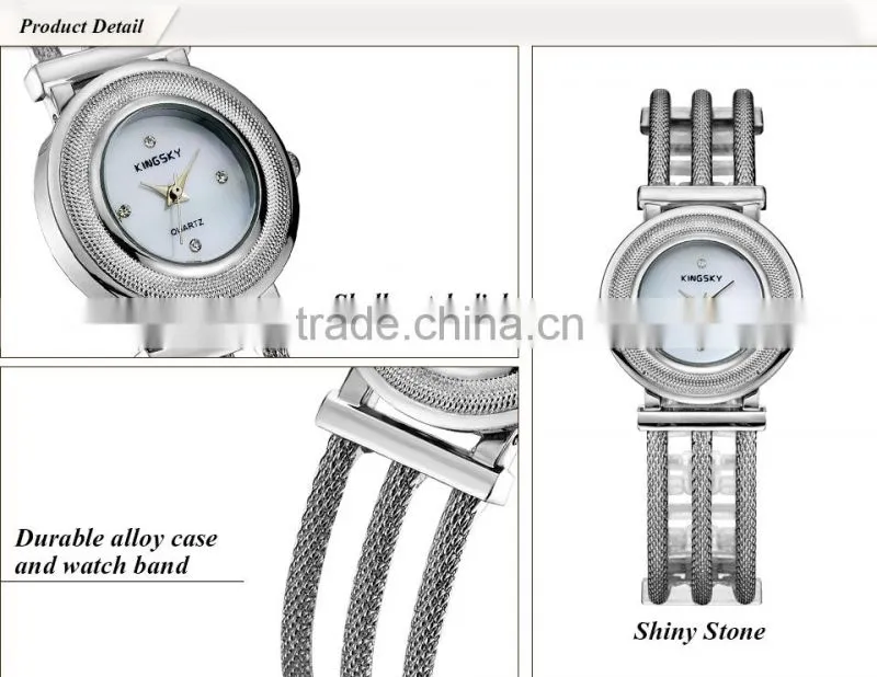 Fashion Brand Women Quartz Watches Silver Stainless Steel Unique Gift Design For Casual Ladies watches KY051