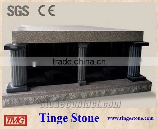 Granite mausoleum designs 6 feet tall roof