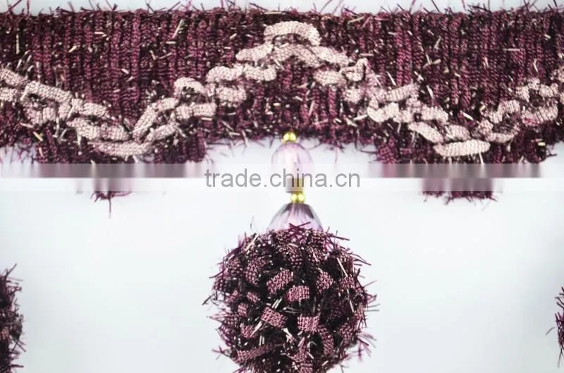 fancy handmade trimming fringe,pom fringe for curtain