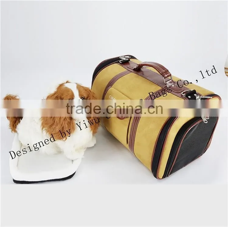 Pink air conditioned pet carrier for summer season stripe