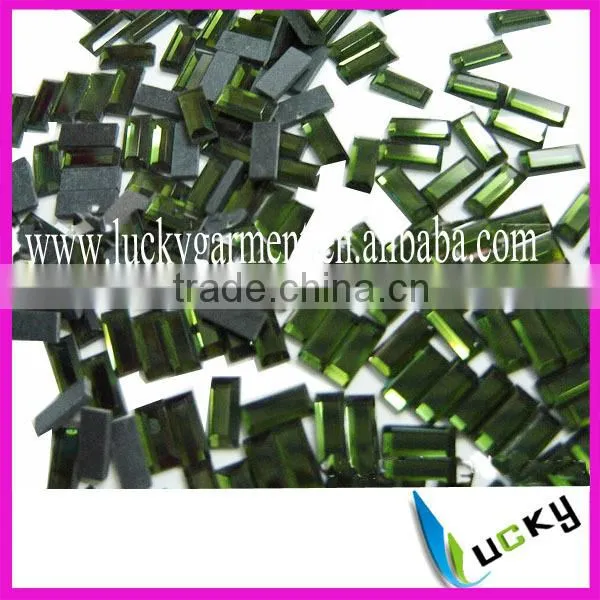 mirror glass flat back crystal rectangle shape 4x6 mm light colorado topaz