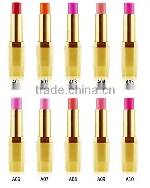 Wholesale Best Selling Fahsion Design Golden Tube Cosmetics Naked Natural Long Lasting Rose Red lipstick
