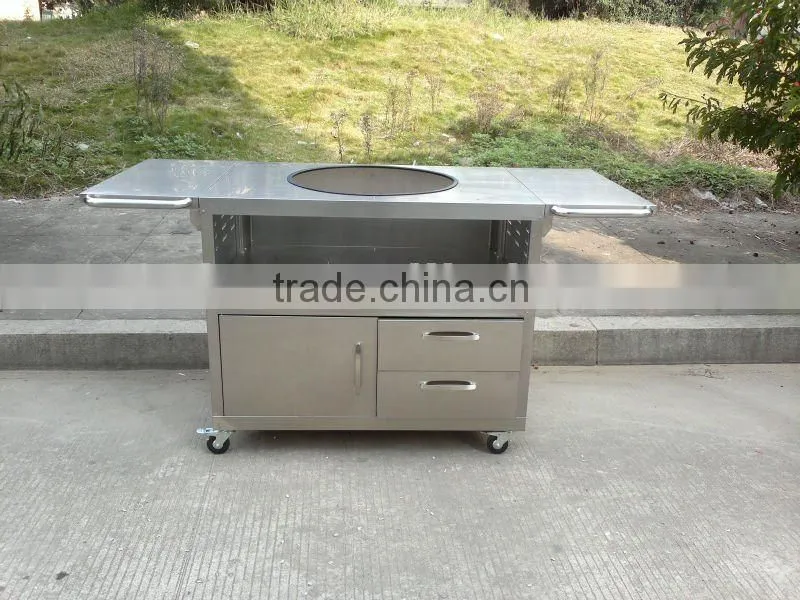 BBQ outdoor stainless steel movable table cart