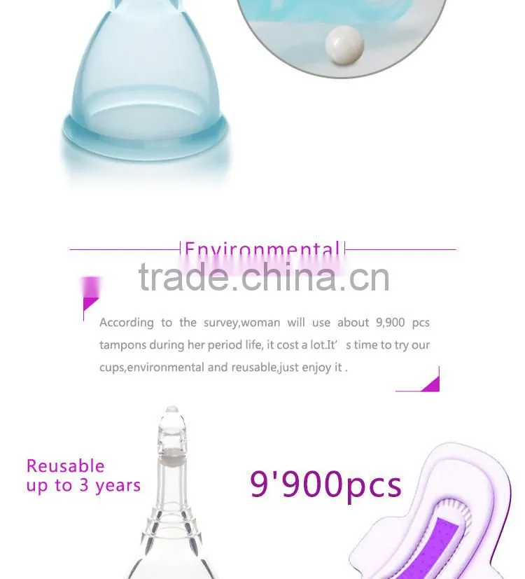 new innovative product 2015 silicone menstural cup for lady