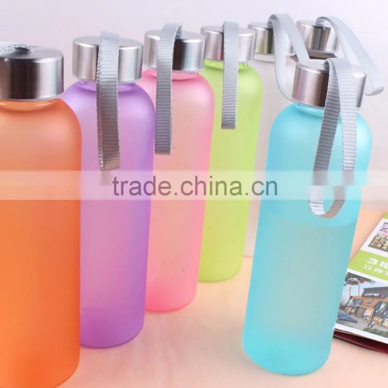 wholesale borosilicate portable 500ml glass bottle for beverages