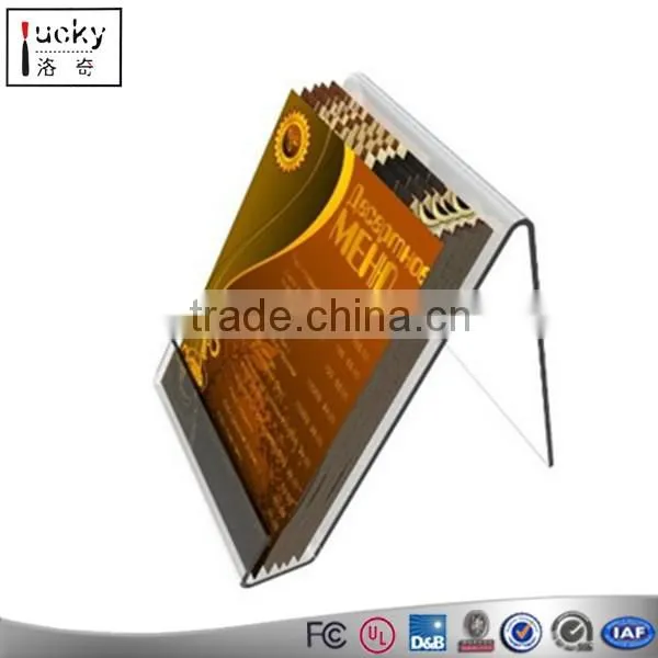 Acrylic folder holder unique design file rack ,custom all shape sign holder