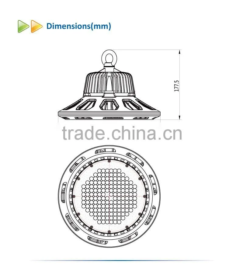 Profession Industrial Lighting UFO LED High Bay Light 100W